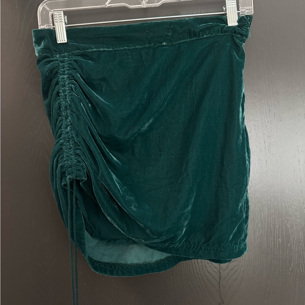 Free People Dark Green Velvet Skirt